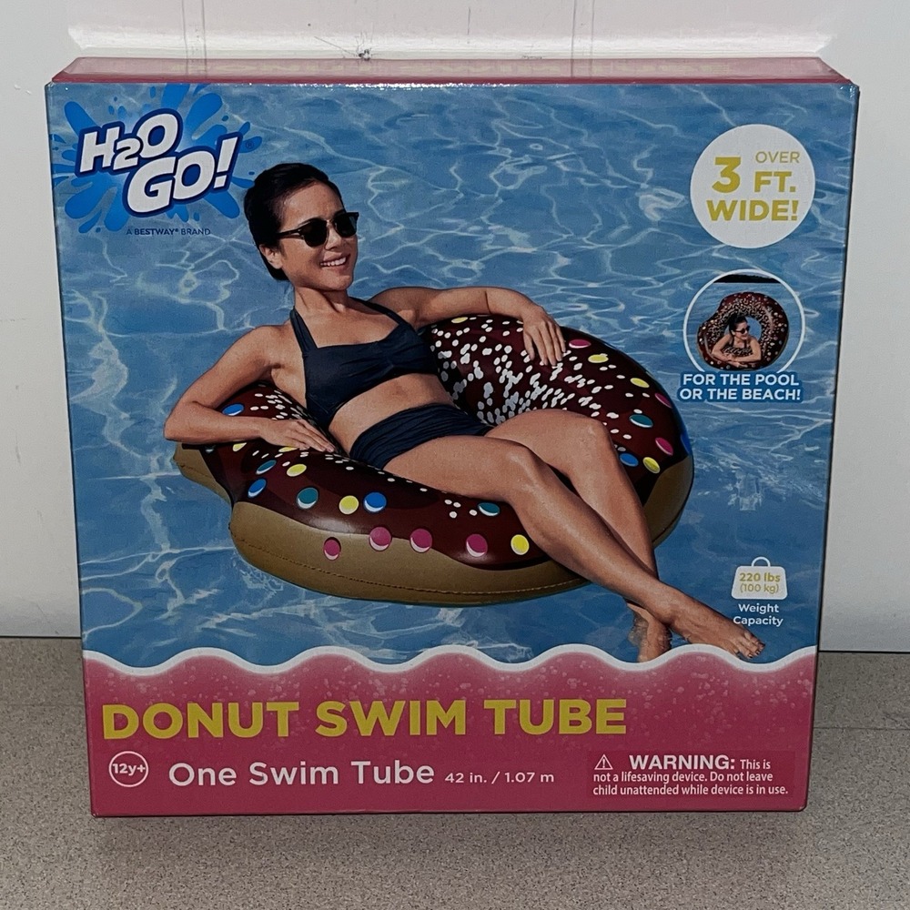 Bestway H2O Go! Donut Brown Swim Ring Pool Float Tube Beach 3 Ft Wide 42" NEW